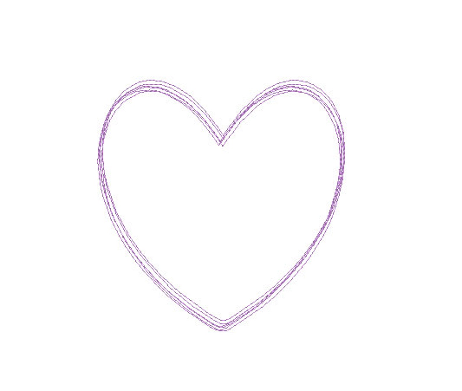 Heart Embroidery Design sketch outline Embroidery Machine Etsy