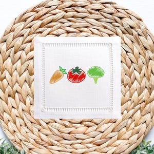 Garden Embroidery Design, Tomato Embroidery, Broccoli Embroidery, Carrot Embroidery, Vegetable Machine Embroidery Design File for Summer