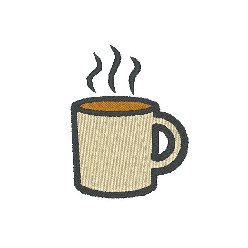 Coffee Mug Embroidery Design Machine Embroidery Pattern Etsy