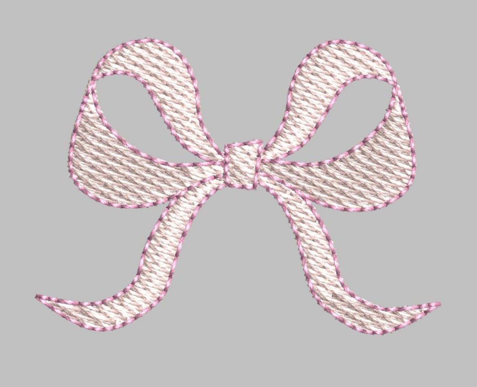 Bow Embroidery Design, Mini Bow, Ribbons and Bows Quick Stitch Machine ...