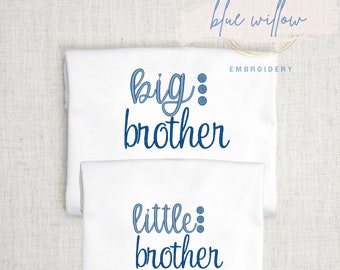 Sibling Set Embroidery Design, Machine Embroidery Design, Big Brother Embroidery, Little Brother Embroidery, Bro Embroidery Design