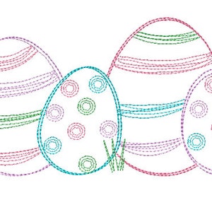 Sketch Easter Eggs Machine Embroidery Design File 4x4, 5x7, 6x10 - Etsy