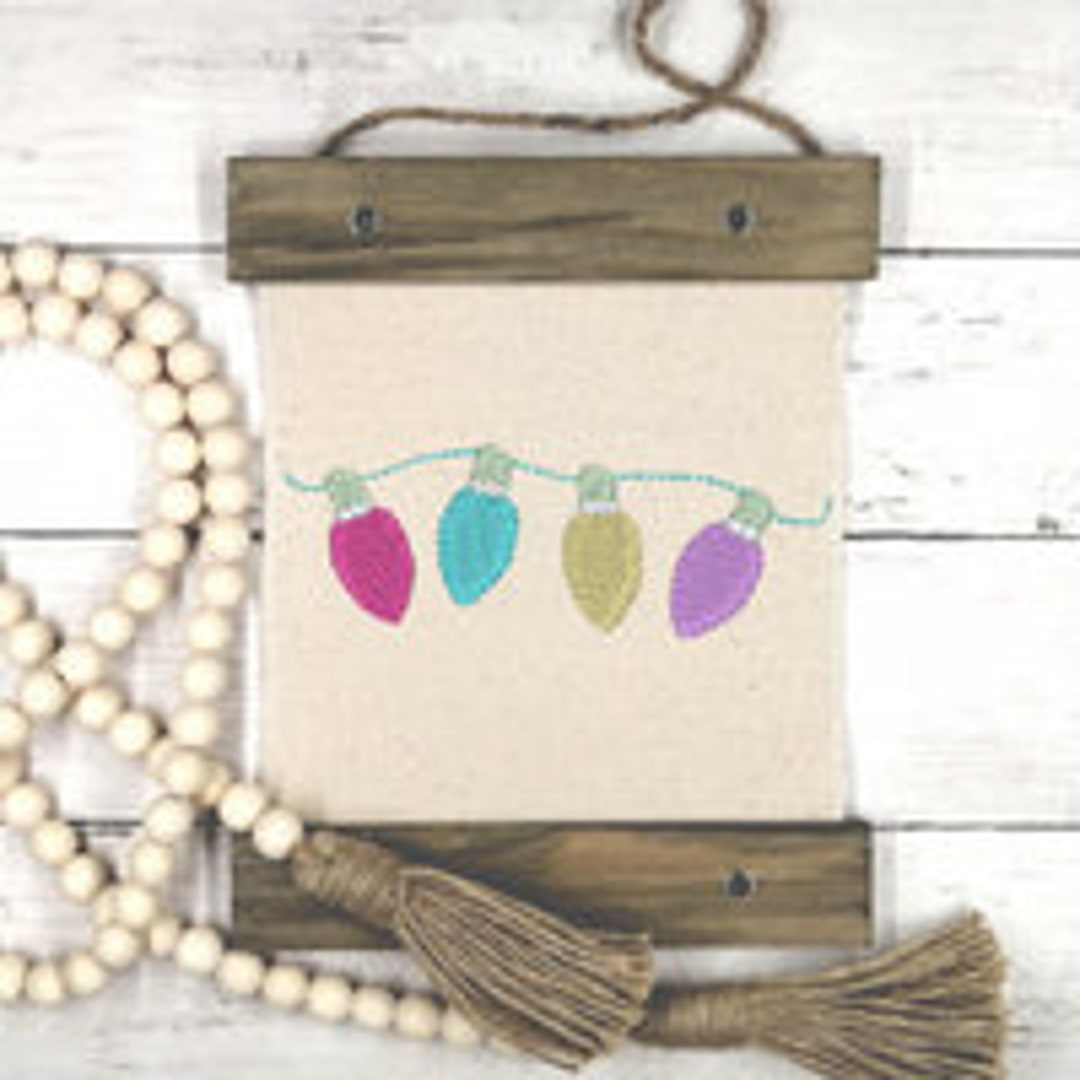 Christmas Lights Embroidery Design String Lights Embroidery Christmas