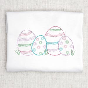 Sketch Easter Eggs Light Fill Machine Embroidery Design File 4x4 5x7 ...