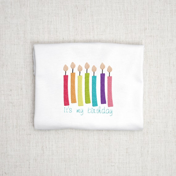 It's My Birthday Embroidery Design, File for Machine Embroidery Download, Birthday Embroidery, Birthday Candles Embroidery Design