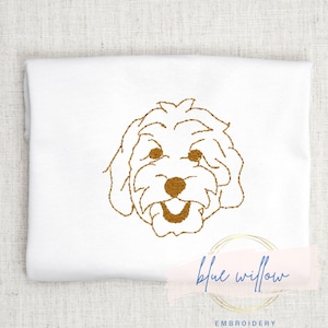 GoldenDoodle Outline Face  Machine Embroidery Design File for quick stitch design project