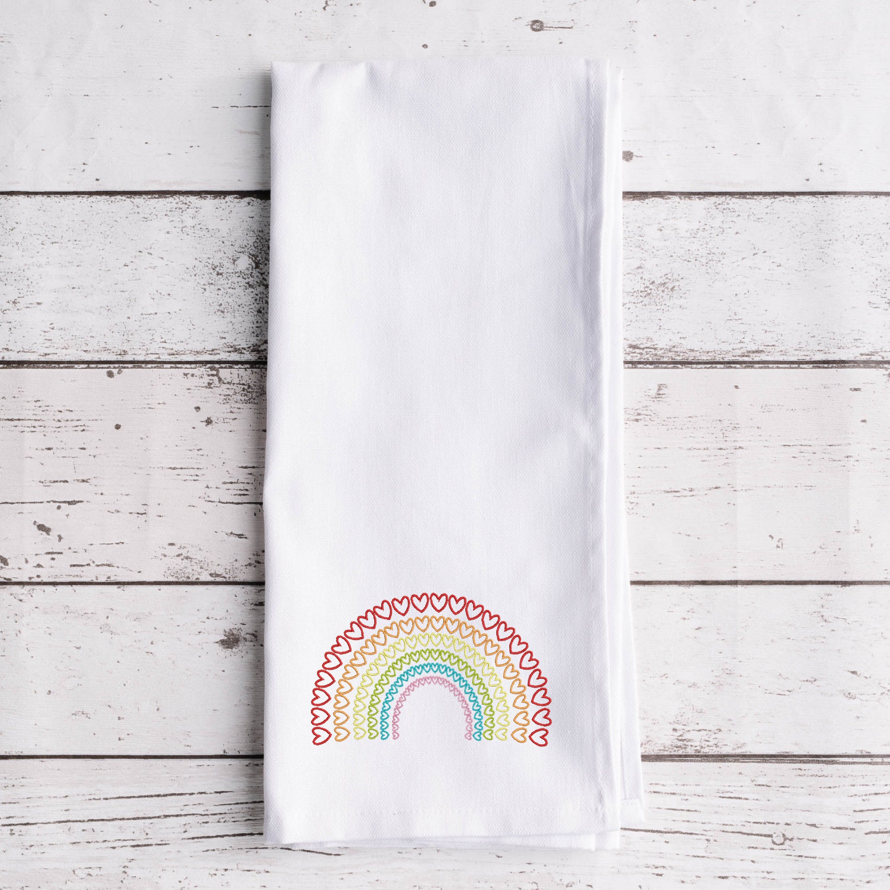 Rainbow Heart Machine Embroidery Design Heart Rainbow - Etsy