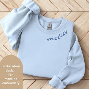 Grizzlies Collar Machine Embroidery Design File Grizzlies Embroidery Design Cheer Embroidery Team Embroidery File