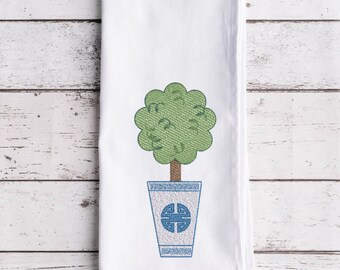 Topiary Embroidery Design, File for Embroidery Machines, Chinoiserie embroidery, Southern embroidery Design. Boxwood Embroidery