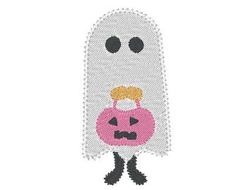 Ghost Embroidery Design | Halloween Pumpkin Machine Embroidery | Spooky Fall Digital Stitch File | Kids & Clothing Decor