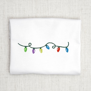 String Lights Machine Embroidery Design File, Christmas Embroidery, String Lights Embroidery,  Monogram Decoration