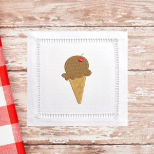 Eis-Stickerei-Design, Eis-Kegel-Stickerei-Design-Datei für Maschinenstickerei, digitale Stickerei-Download, Sommer-Stickerei