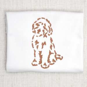 Goldendoodle Outline Machine Embroidery Design File