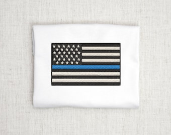 Blue Line Police Embroidery Design for Machine Embroidery, Blue Line Flag Embroidery Design, Blue Line Embroidery, Police Embroidery