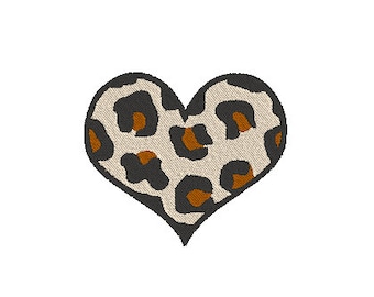 Leopard Cheetah Heart Fill Stitch Embroidery Machine Embroidery Design File