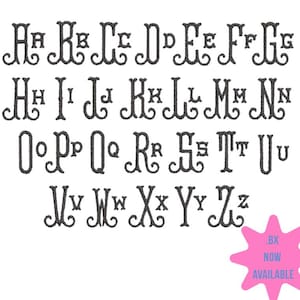 Tuscan Embroidery Font, Monogram Font for Machine Embroidery, Monogram Embroidery Font, 3 sizes included BX font included
