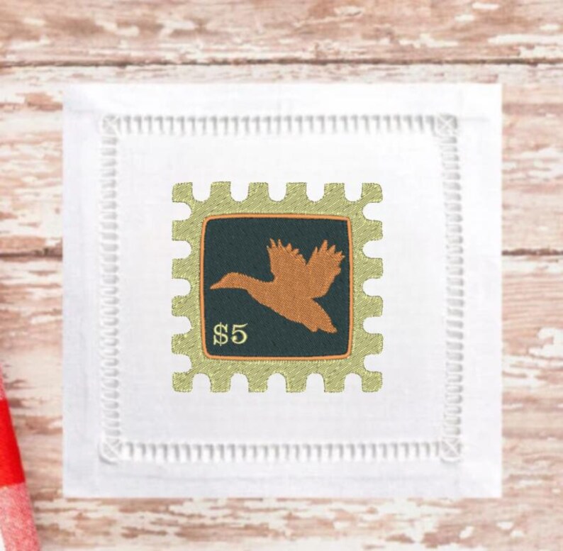 duck stamp embroidery design