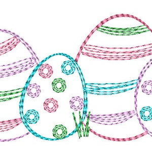 Sketch Easter Eggs Machine Embroidery Design File 4x4, 5x7, 6x10 - Etsy