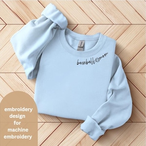 Baseball Mom Collar Embroidery Design, Baseball Embroidery, Machine Embroidery Design, Collar Machine Embroidery, Embroidery for Neckline