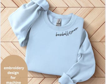 Baseball Mom Collar Embroidery Design, Baseball Embroidery, Machine Embroidery Design, Collar Machine Embroidery, Embroidery for Neckline