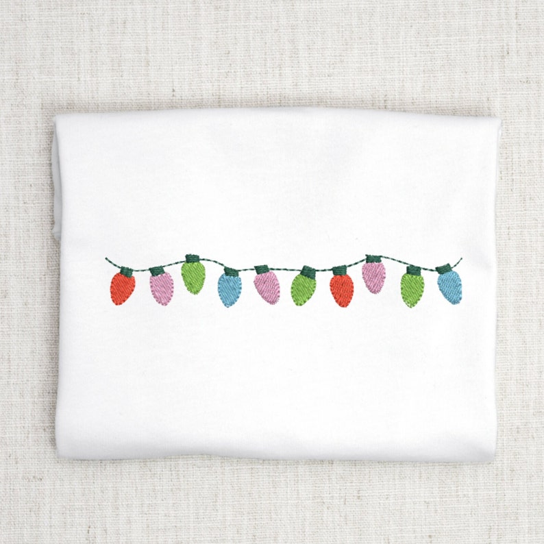 Christmas Lights Embroidery Design String Lights Embroidery Etsy UK