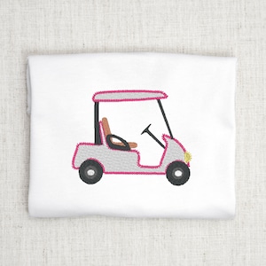 Golfcart Maschinenstickerei Design, Golfcart Stickmuster, Golf Cart Stickerei, Sommer Stickmuster, Maschinenstickdatei