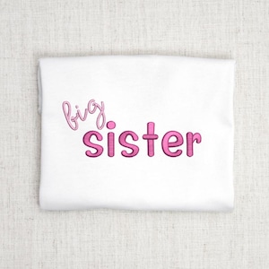 Big Sister Embroidery Design, Big Sister Design, Sibling Embroidery, Baby Announcement, Machine Embroidery File, Digital Embroidery
