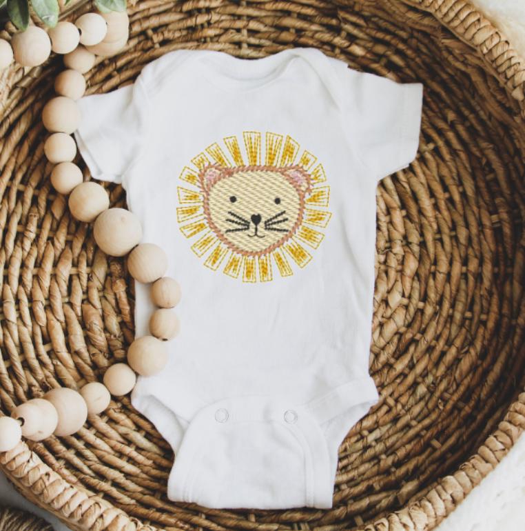 Lion Embroidery Design Sketch Embroidery Machine File Lion Machine Embroidery File Instant Download Baby Embroidery Idea