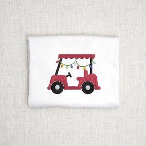 Christmas Golf Cart Embroidery Design for Machine Embroidery, Holiday Embroidery, golfcart embroidery for christmas