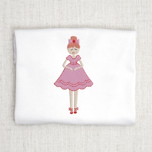 バレリーナのクリスマス刺繍、クリスマスくるみ割り人形の刺繍デザイン、機械刺繍用ファイル、ホリデー刺繍機ファイル、