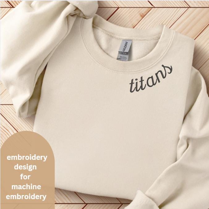 Titans Collar Machine Embroidery Design File Titans Embroidery Design Cheer Embroidery Team Embroidery Sports Embroidery for Neckline