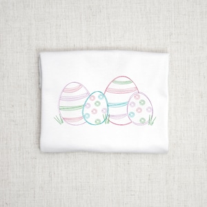 Sketch Easter Eggs Light Fill Machine Embroidery Design File 4x4, 5x7, 6x10