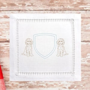 Goldendoodle Embroidery Design Doodle Dog Crest Monogram Frame Digital Machine Embroidery File Instant Download Pet Embroidery File