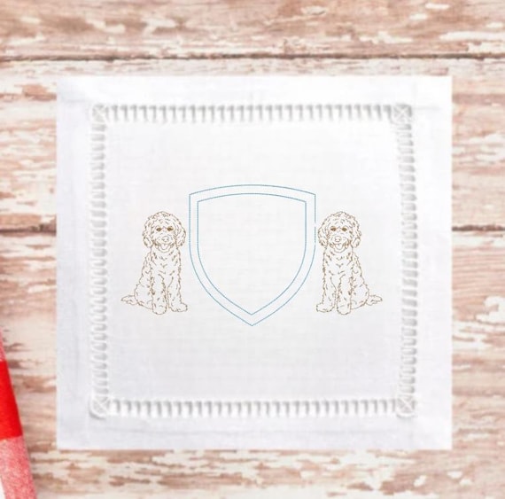 Goldendoodle Embroidery Design Doodle Dog Crest Monogram Frame Digital Machine Embroidery File Instant Download Pet Embroidery File