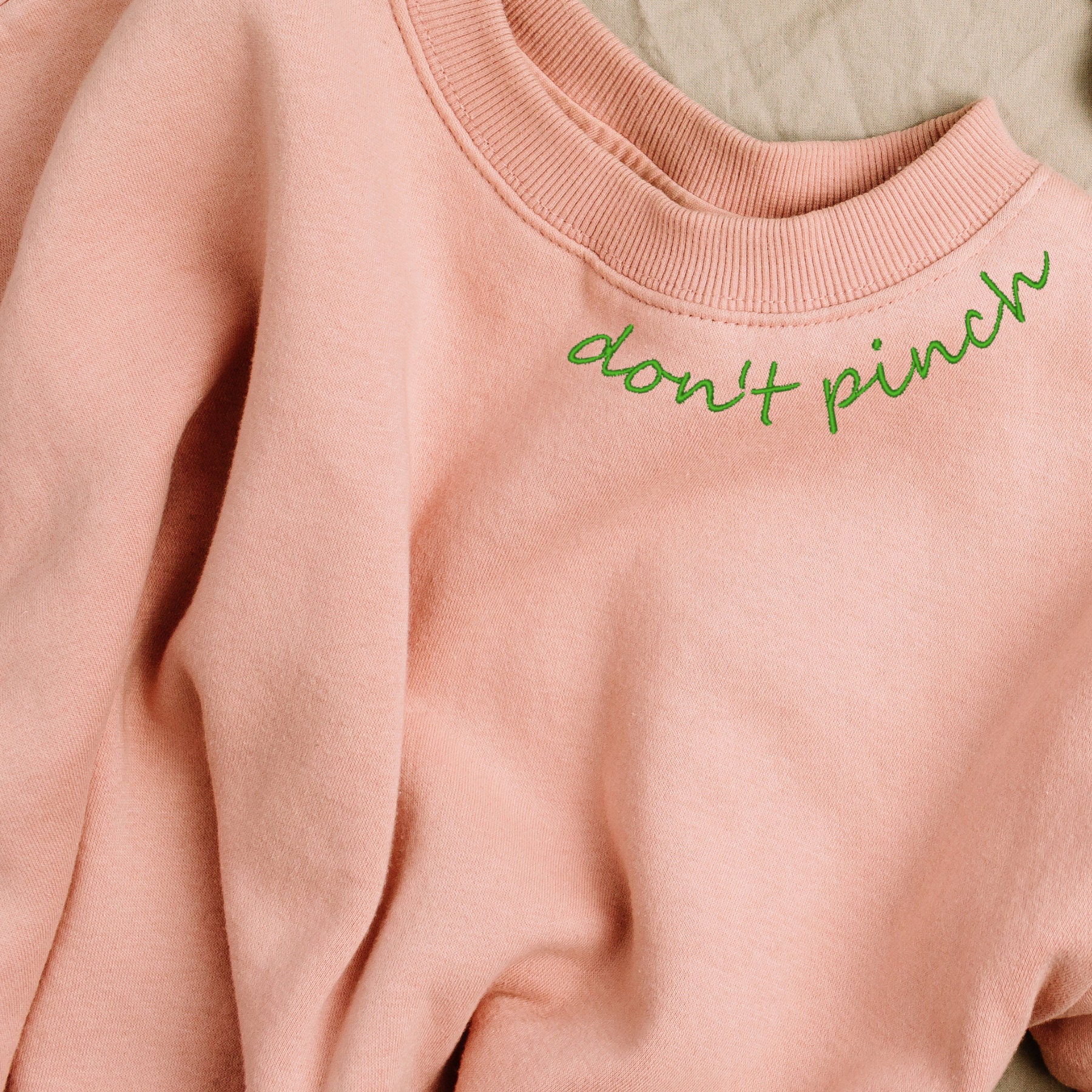 Don't Pinch Collar Embroidery Wording Machine Embroidery Etsy