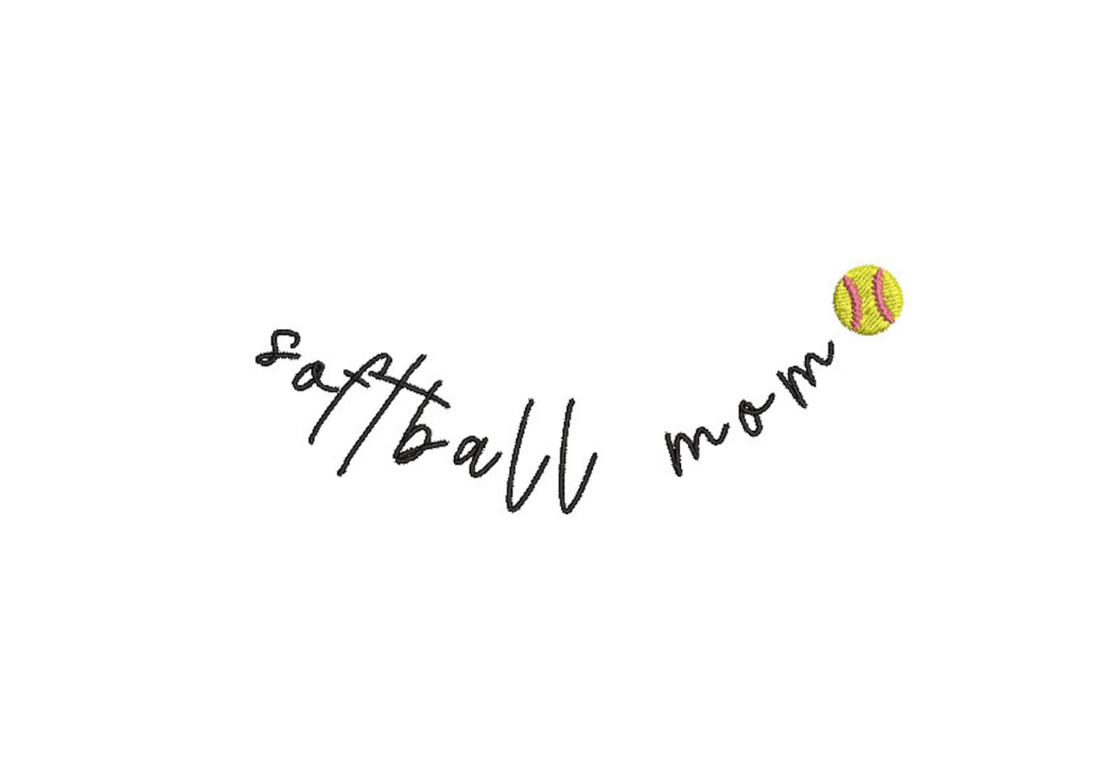 Softball Mom Collar Embroidery Design Softball Embroidery Etsy