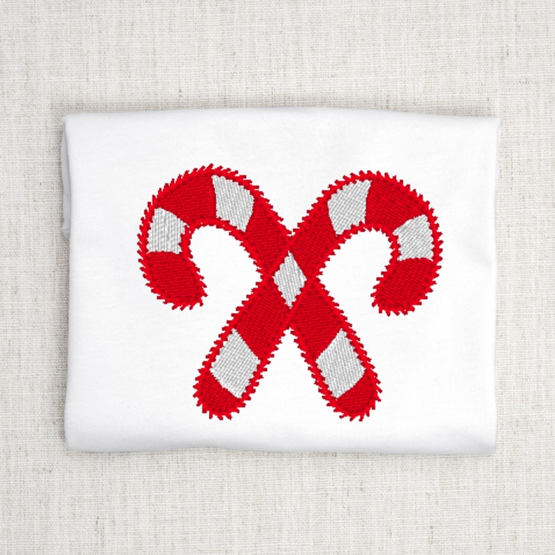 Candy Cane Embroidery Design for Christmas Machine Embroidery Etsy