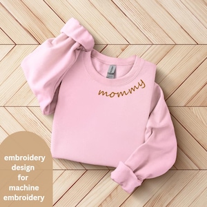 Mommy Collar Embroidery Design, Mother&#39;s Day Embroidery Design, curved embroidery font, Mama Embroidery, Mom Embroidery