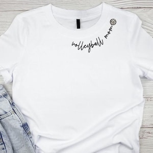 Volleyball Mom Collar Embroidery Design Volleyball Embroidery Machine Embroidery Design Collar Machine Embroidery Neckline embroidery