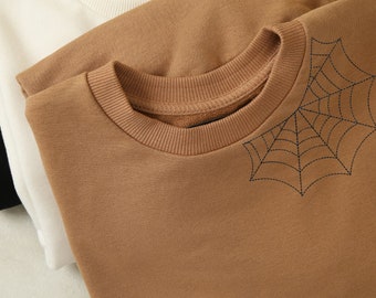 Spider Web Embroidery Design | Halloween Fall Machine Embroidery | Spooky Spider Web Collar Digital File | Autumn Stitch Pattern