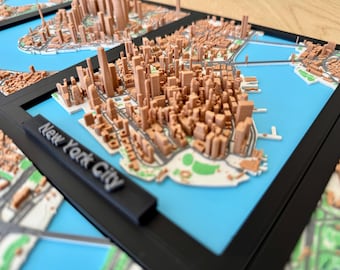 3D-geprint NYC Lower Manhattan stadsgezicht Model: reiscadeau