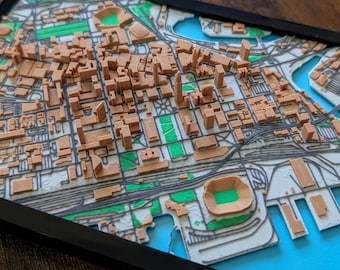 3D Printed Cleveland Skyline: Minimalist Cityscape Art