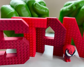 Custom 3D Brick Letters | Building Block Compatible | Perfect for Kids' Rooms