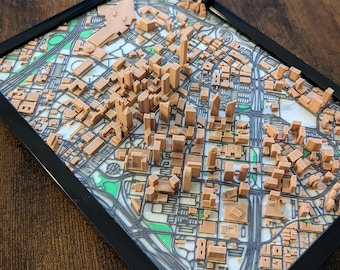 3D Printed Dallas Skyline Model: Minimalist Cityscape Art