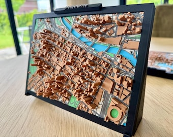 3D Printed Melbourne Cityscape Model: Minimalist Travel Decor
