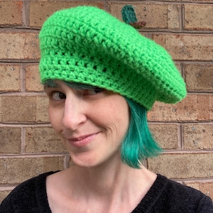 Bright Green Beret - Etsy display picture 1