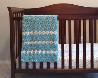 CROCHET PATTERN // Meadow Crib Lapghan Throw or Baby Blanket using Harlequin Stitch