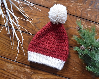 CROCHET PATTERN // Santa Hat for Newborn, Baby, Toddler