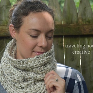 CROCHET PATTERN // Chunky Ridge Cowl Super Bulky Classic Ribbed Crochet Scarf for Adults and Teens, Men and Women image 2