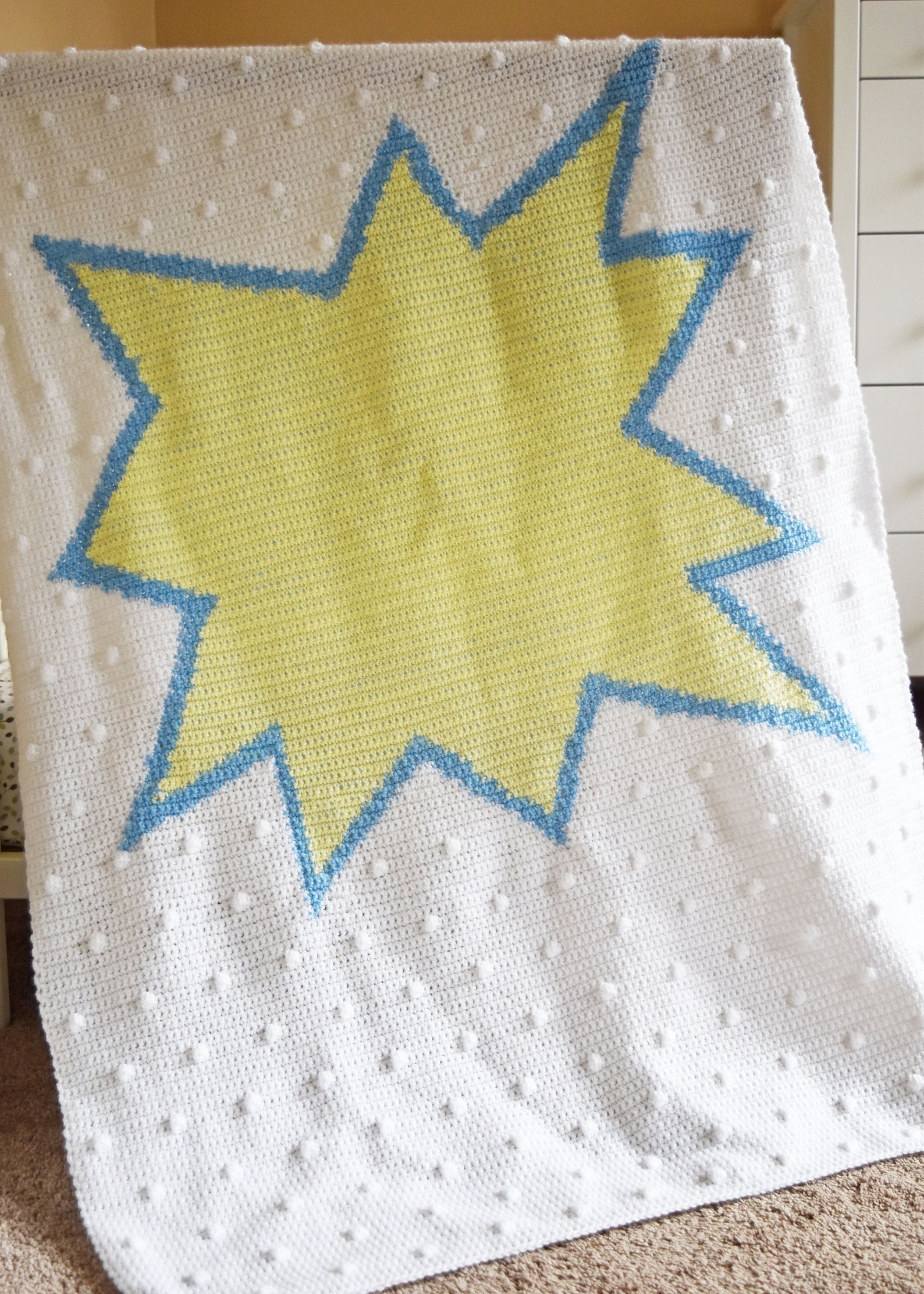 CROCHET PATTERN // BAM Blanket Comic Book Superhero Pow Sign Etsy